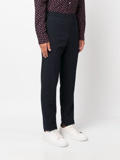 Shop Tommy Hilfiger Seersucker-texture Track Pants In Blue