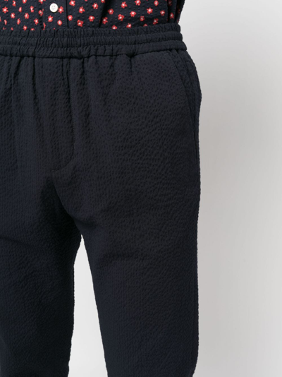Shop Tommy Hilfiger Seersucker-texture Track Pants In Blue