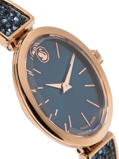 Shop Swarovski Crystal Rock Oval Watch In Blue