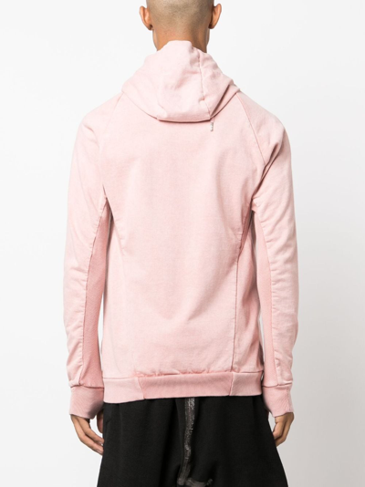Shop Boris Bidjan Saberi Zip-up Cotton Hooded Jacket In Pink
