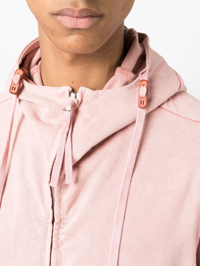 Shop Boris Bidjan Saberi Zip-up Cotton Hooded Jacket In Pink