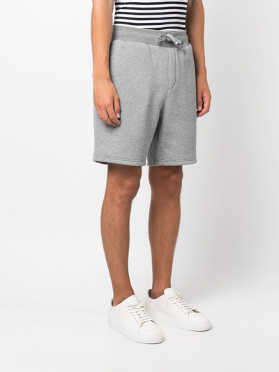 Shop Tommy Hilfiger Logo-embroidered Track Shorts In Grey