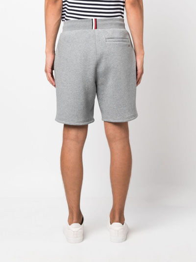 Shop Tommy Hilfiger Logo-embroidered Track Shorts In Grey