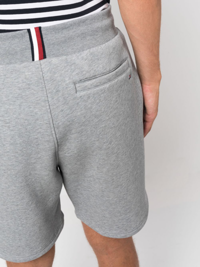 Shop Tommy Hilfiger Logo-embroidered Track Shorts In Grey