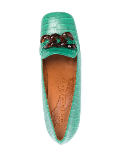 Shop Chie Mihara Ranja Leather 75mm Pumps In Green
