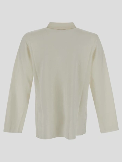 Shop Lardini Knit Overshirt In White