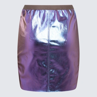 Shop Rick Owens Purple And Blue Cotton Blend Diana Skirt In Aurora