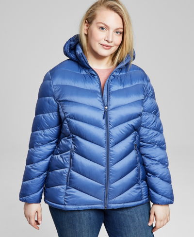Charter Club Women s Plus Size Hooded Packable Puffer Coat