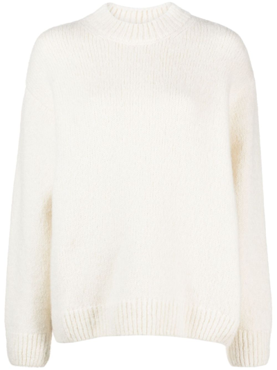Shop Jacquemus White La Maille Pavane Sweater