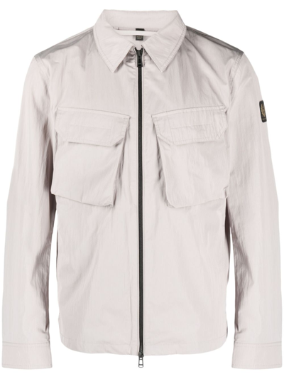 Shop Belstaff Staunton Zip-up Shirt Jacket - Men's - Polyester/polyamide In Grey