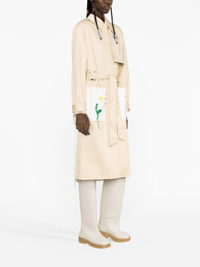 Shop Mira Mikati X Javier Calleja Belted Trench Coat In Nude
