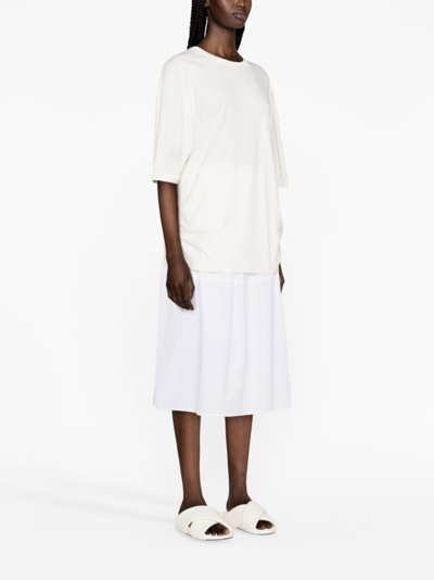 Lemaire Off-white Fine Rib T-shirt In Nude