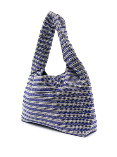 Kara Crystal-embellished Tote Bag In Blau