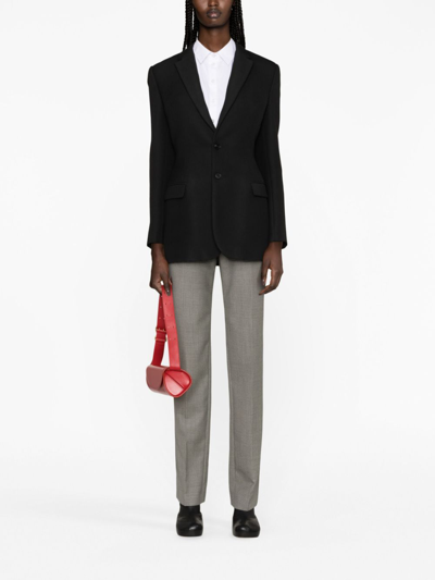 Alexander Mcqueen Houndstooth Crop Cigarette Trousers In Schwarz