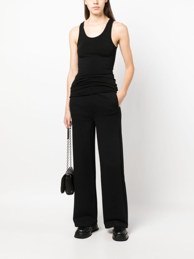 Thom Krom Round-neck Sleeveless Tank Top In Schwarz