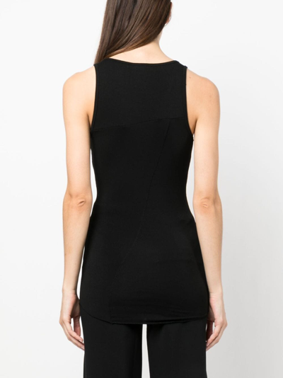 Thom Krom Round-neck Sleeveless Tank Top In Schwarz