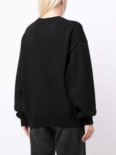 Shop Alexander Wang Graphic-print Crew-neck Sweatshirt In Black
