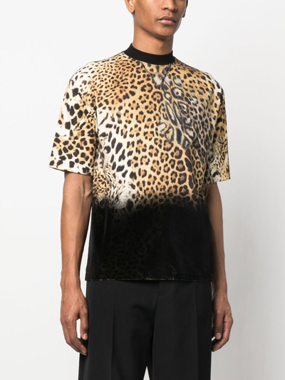 Shop Roberto Cavalli Leopard-print T-shirt In Neutrals