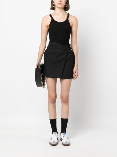 Re/done Ribbed-knit Cotton Tank Top In Black