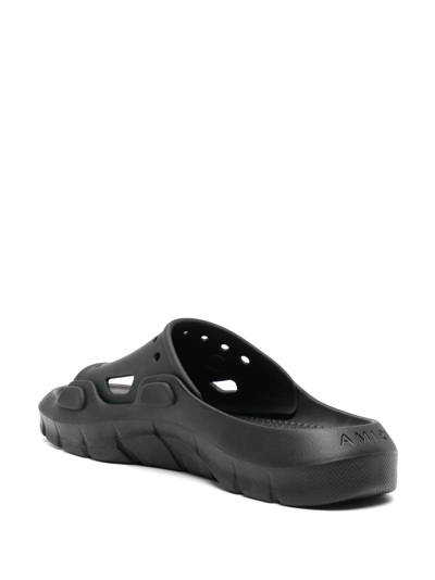 Amiri Logo-patch Round-toe Slides In Black