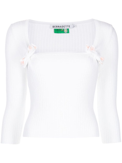 Bernadette Marge Ribbed-knit Top In Weiss