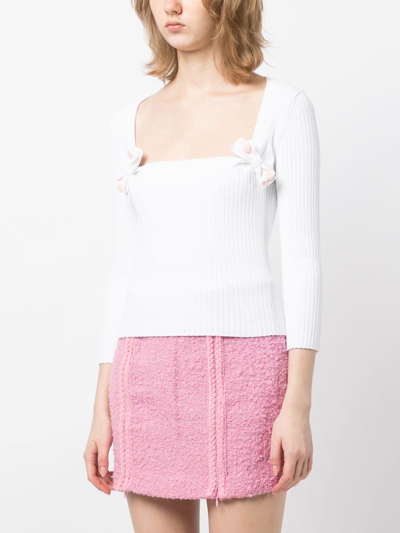 Bernadette Marge Ribbed-knit Top In Weiss