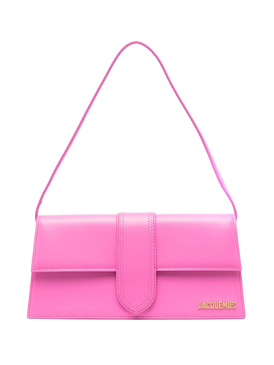 Shop Jacquemus Le Bambino Long Shoulder Bag In Rosa