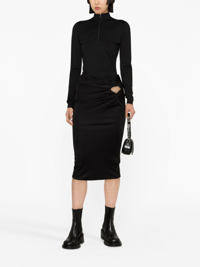 Shop Versace X Dua Lipa Knotted Midi Skirt In Schwarz