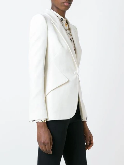 Shop Alexander Mcqueen Fitted Blazer In Neutrals