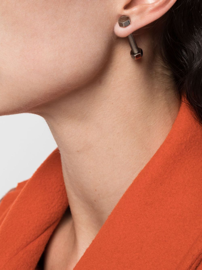 Shop Maison Margiela Screw-shaped Barbell Earring In Silber