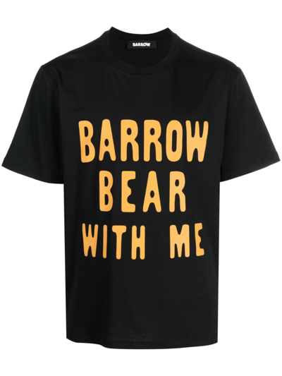 Shop Barrow Graphic-print Cotton T-shirt In Schwarz