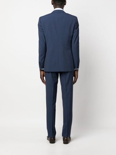 Shop Canali Pinstripe-pattern Single-breasted Suit In Blue