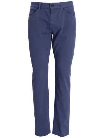 Hugo Boss Slim-fit Regular-rise Jeans In Structured Denim In Blau