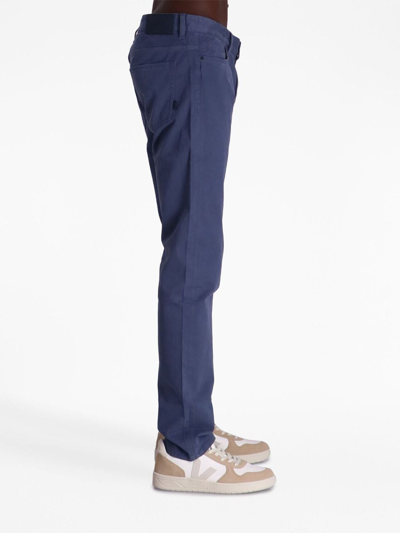 Hugo Boss Slim-fit Regular-rise Jeans In Structured Denim In Blau