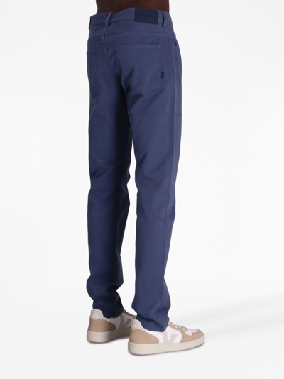 Hugo Boss Slim-fit Regular-rise Jeans In Structured Denim In Blau