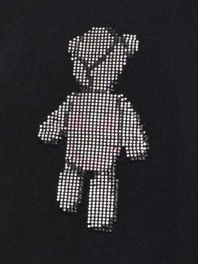 Alexander Wang Hot Fix Teddy Beiress Crewneck Wool Sweater In Schwarz
