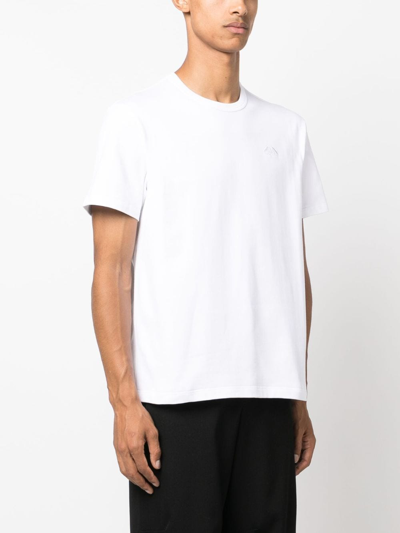 Shop Alexander Mcqueen Logo-embroidered Cotton T-shirt In Weiss