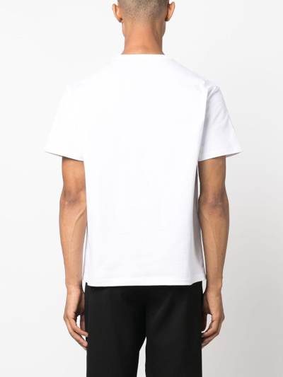 Shop Alexander Mcqueen Logo-embroidered Cotton T-shirt In Weiss