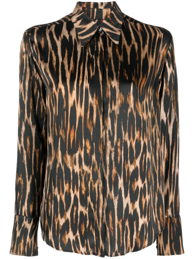 Shop John Richmond Irimo Cheetah-print Shirt In Brown