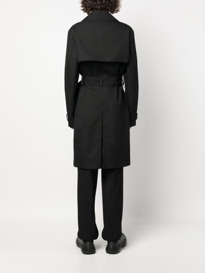 Shop Valentino Double-breasted Coat In Black