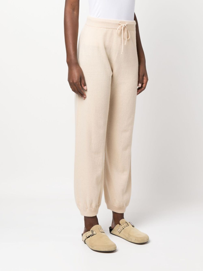 Shop Semicouture Drawstring Virgin Wool-blend Trousers In Nude