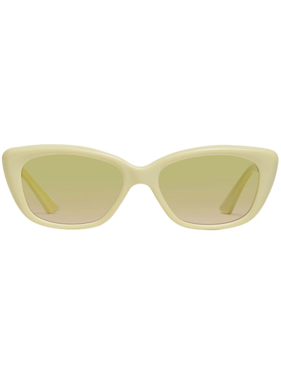 Shop Gentle Monster Amber Cat-eye Frame Sunglasses In Gelb