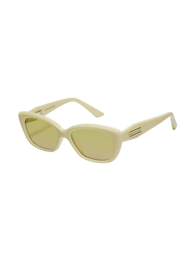 Shop Gentle Monster Amber Cat-eye Frame Sunglasses In Gelb