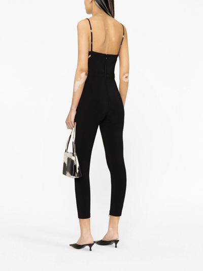 Elisabetta Franchi Tulle-inserts Bustier Jumpsuit In Schwarz