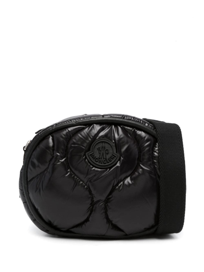 Moncler Black Delilah Quilted Shoulder Bag In Schwarz