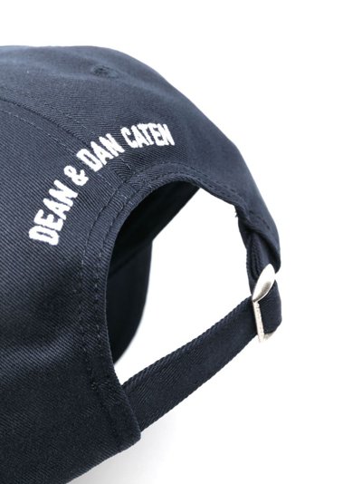 Dsquared2 Logo-embroidered Cotton Cap In Blau