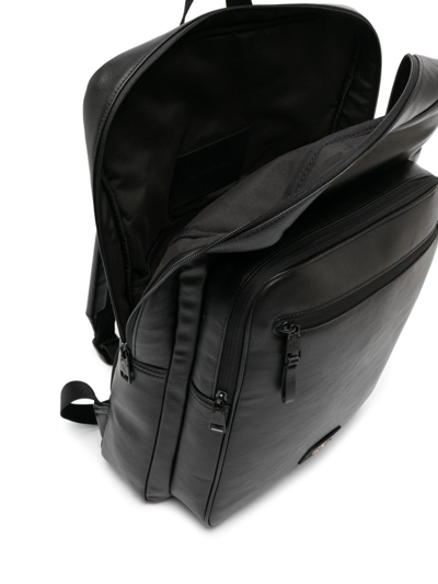 Shop Calvin Klein Jeans Est.1978 Logo-tag Leather Backpack In Black