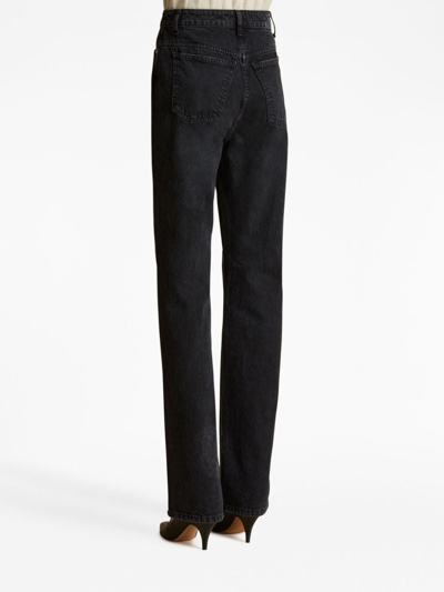 Shop Khaite Danielle High-waist Bootcut Jeans In 黑色