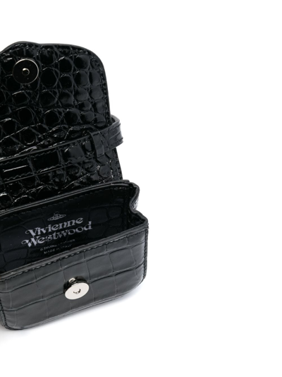 Vivienne Westwood Orb-plaque Leather Mini Bag In 黑色