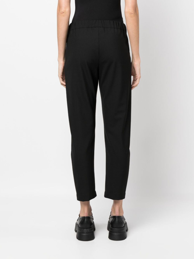 Shop Semicouture Drawstring Cropped Trousers In 黑色